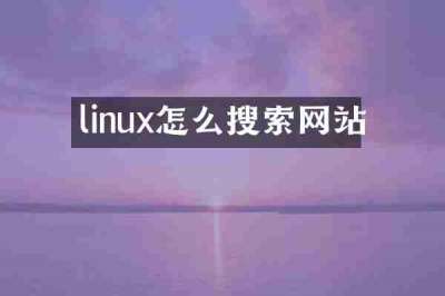 linux怎么搜索网站