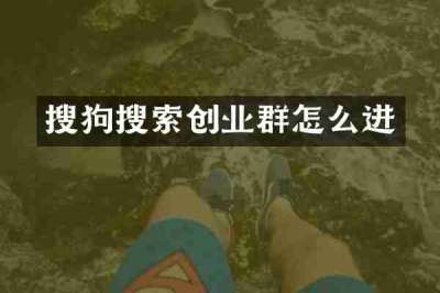搜狗搜索创业群怎么进
