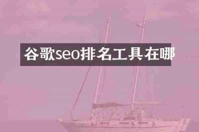 谷歌seo排名工具在哪