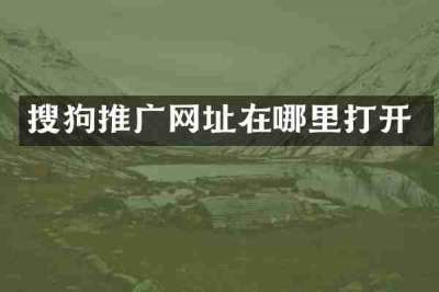 搜狗推广网址在哪里打开