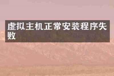 虚拟主机正常安装程序失败