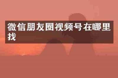 微信朋友圈视频号在哪里找