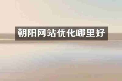 朝阳网站优化哪里好