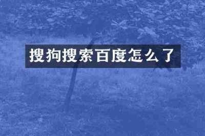 搜狗搜索百度怎么了
