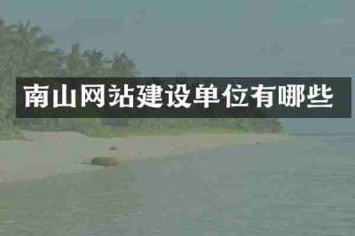 南山网站建设单位有哪些
