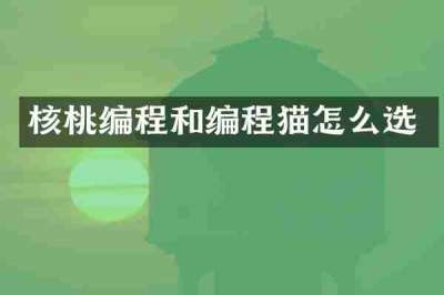 核桃编程和编程猫怎么选