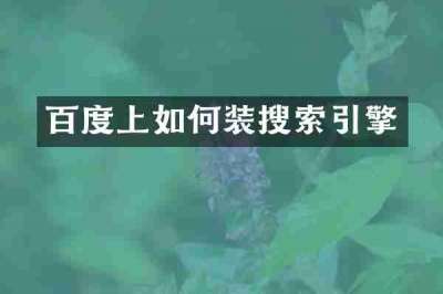 百度上如何装搜索引擎