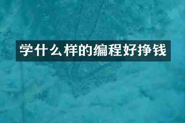 学什么样的编程好挣钱