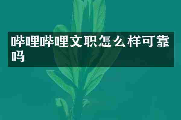 哔哩哔哩文职怎么样可靠吗