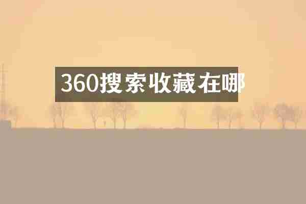 360搜索收藏在哪