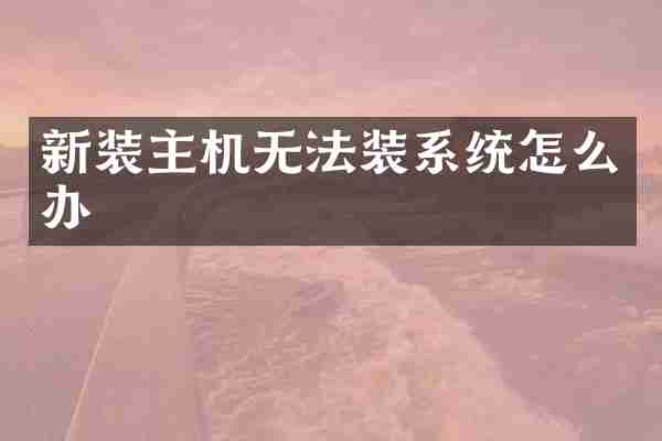 新装主机无法装系统怎么办