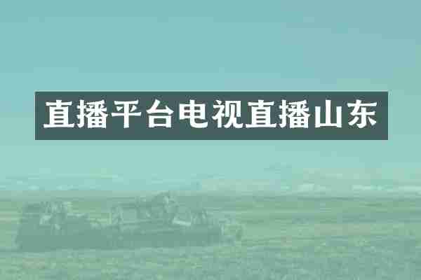 直播平台电视直播山东