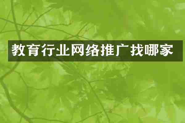 教育行业网络推广找哪家