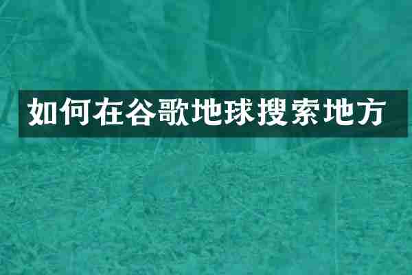 如何在谷歌地球搜索地方