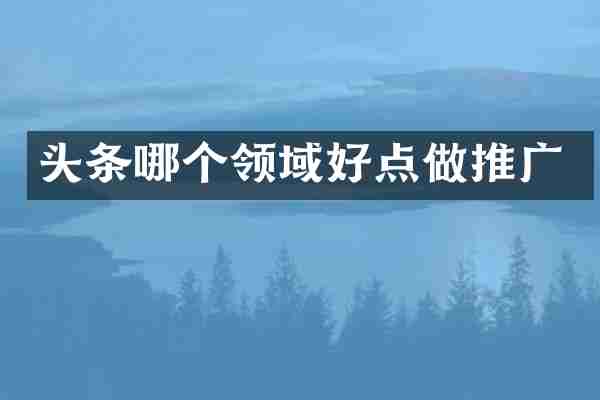 头条哪个领域好点做推广