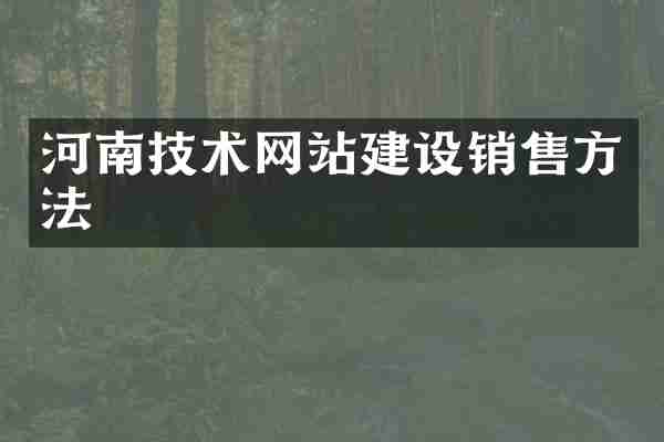 河南技术网站建设销售方法