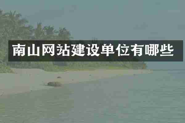 南山网站建设单位有哪些