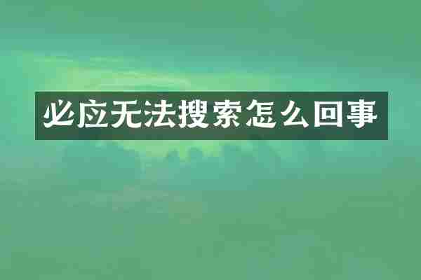 必应无法搜索怎么回事