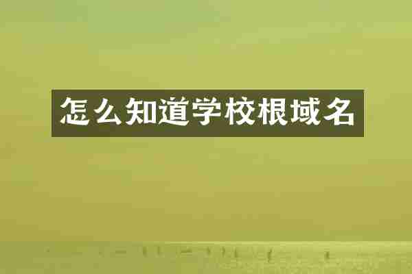 怎么知道学校根域名