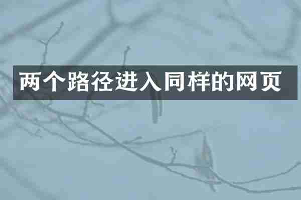 两个路径进入同样的网页
