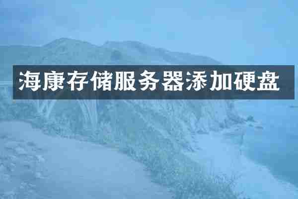 海康存储服务器添加硬盘