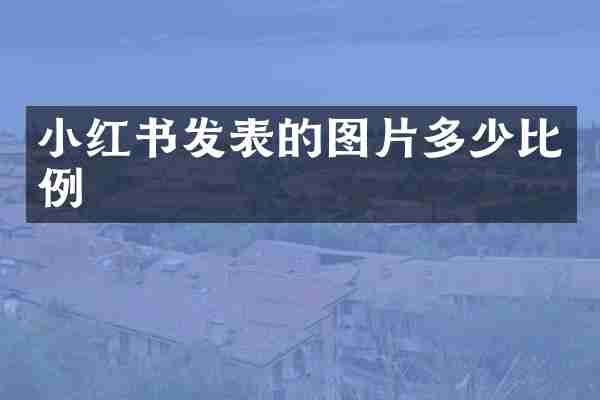 小红书发表的图片多少比例