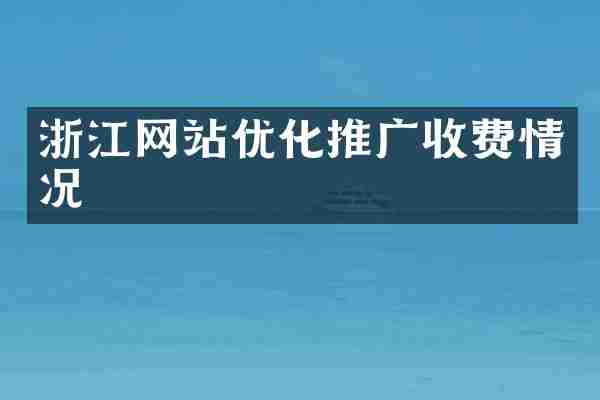 浙江网站优化推广收费情况