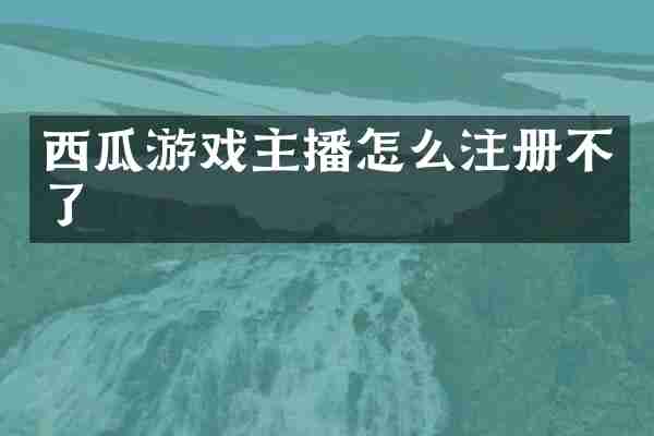 西瓜游戏主播怎么注册不了