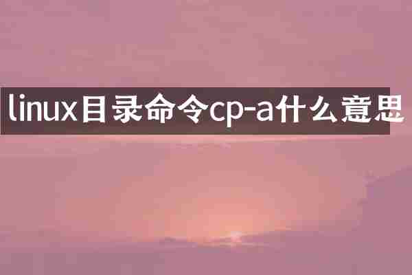 linux目录命令cp-a什么意思