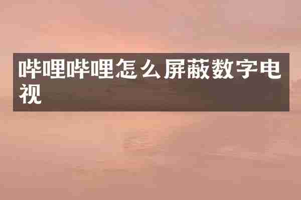 哔哩哔哩怎么屏蔽数字电视