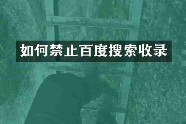 如何禁止百度搜索收录