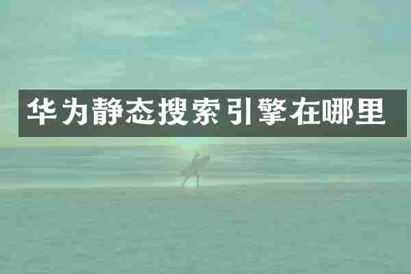 华为静态搜索引擎在哪里