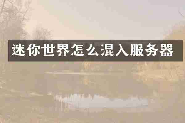 迷你世界怎么混入服务器