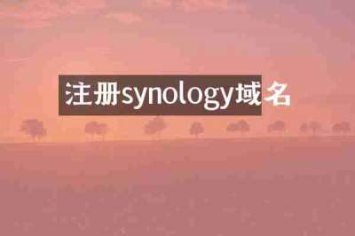 注册synology域名