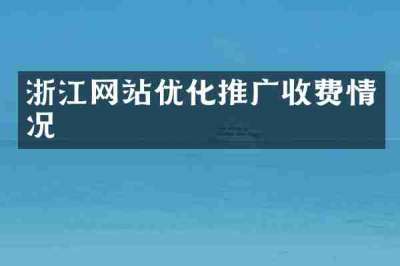 浙江网站优化推广收费情况