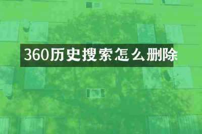 360历史搜索怎么删除