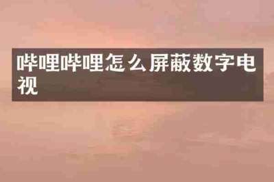 哔哩哔哩怎么屏蔽数字电视