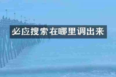 必应搜索在哪里调出来