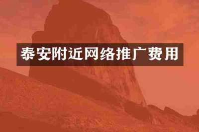 泰安附近网络推广费用