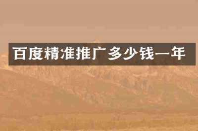 百度精准推广多少钱一年