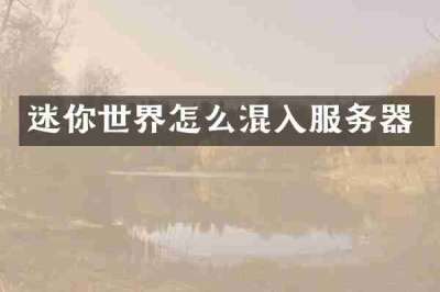 迷你世界怎么混入服务器