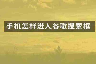 手机怎样进入谷歌搜索框