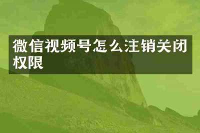 微信视频号怎么注销关闭权限