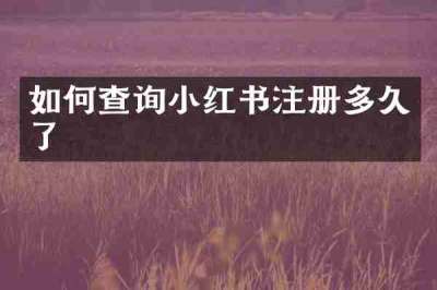 如何查询小红书注册多久了