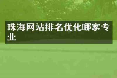 珠海网站排名优化哪家专业