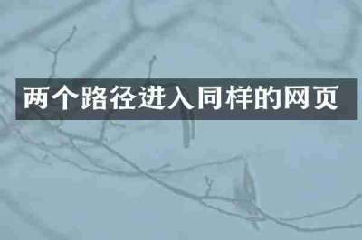 两个路径进入同样的网页