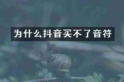 为什么抖音买不了音符