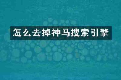 怎么去掉神马搜索引擎