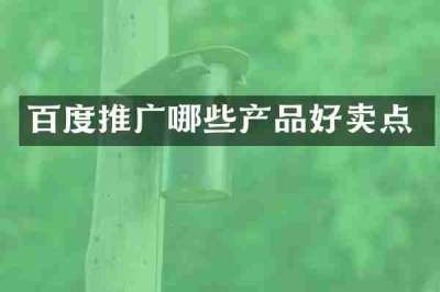 百度推广哪些产品好卖点