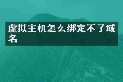 虚拟主机怎么绑定不了域名